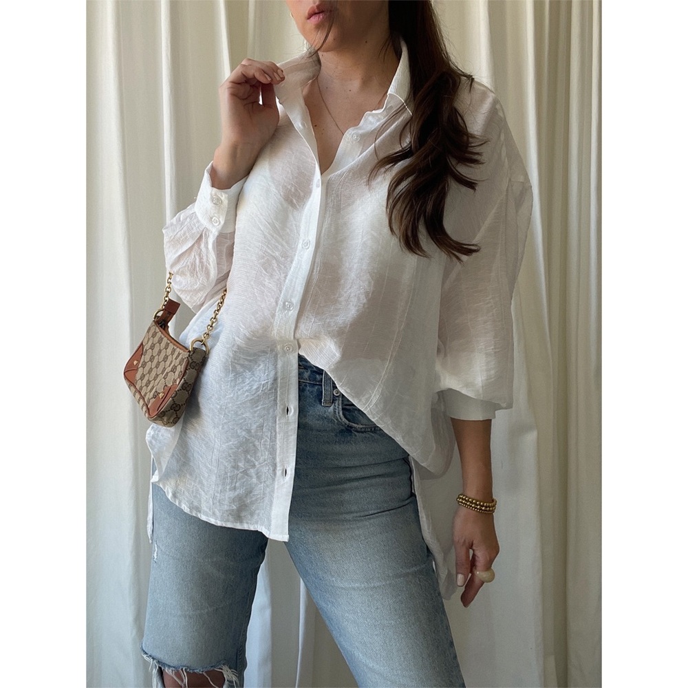 GLAY OVERSIZED SHIRT — In White - Picture 8 of 11